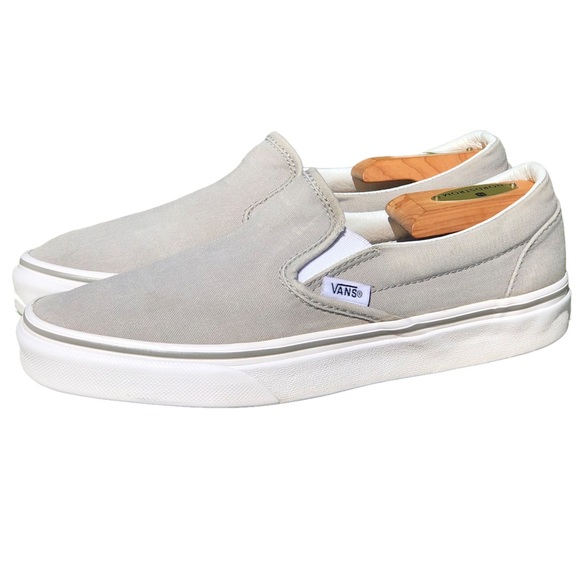 Vans slip ons light store grey